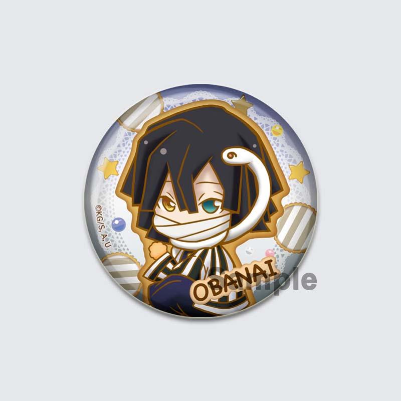 32/44/58mm Kamado Tanjirou Hashibira Inosuke Pin Kochou Shinobu Kamado Nezuko Tsuyuri Kanao Agatsuma Zenitsu Anime Brooche Handmade Demon Slayer Badge