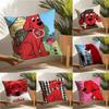 Pillow Case Cotton Linen Fabric Square Zipper Pillowcase Home Decorative Living Room Comic Cartoon C-Clifford The Big Red Dog 2