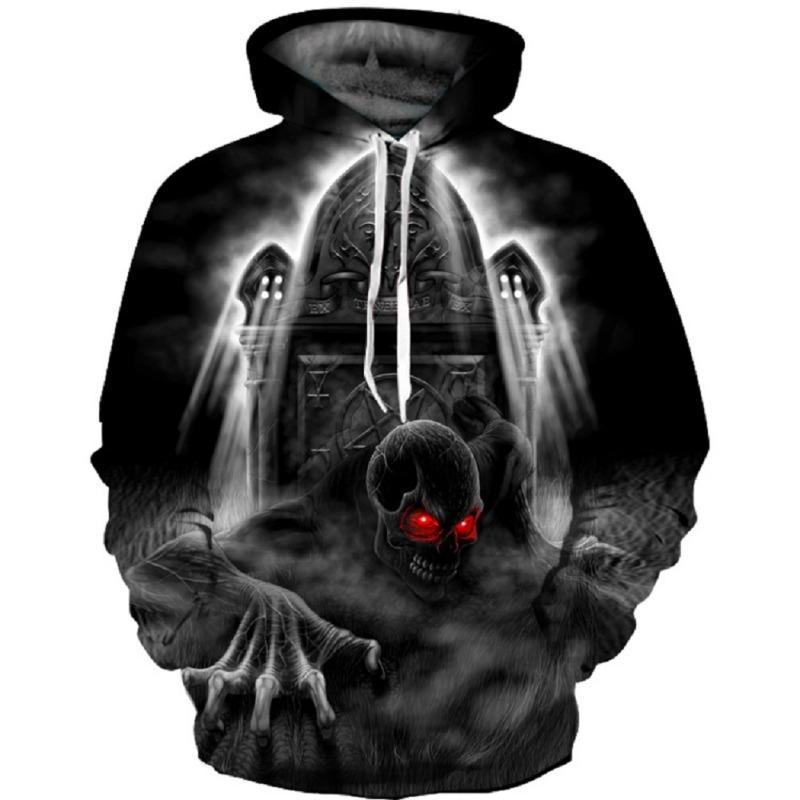 Мужские толстовки с капюшоном Vikings Skull с 3D-принтом, унисекс, винтажный свитер, спортивный костюм, хип-хоп, осенняя мода, повседневная толстовка с капюшоном