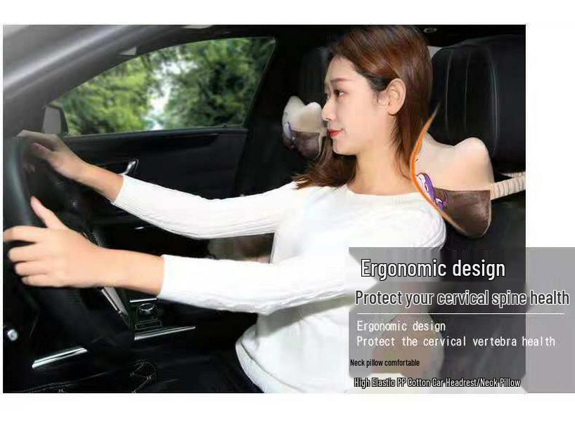 Car Neck and Lumbar Support Pillow Set – Cute Cartoon Design