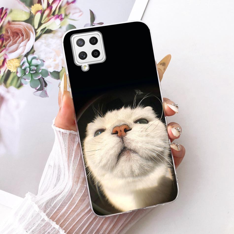 For Samsung Galaxy A22 4G A225F 5G A226B Cute Flower Butterfly Cat Painted Case For Samsung A22 Soft Silicone TPU Phone Cases