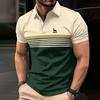 Мужская одежда летняя новая рубашка поло с коротким рукавом мужская мода полосатая рубашка поло для гольфа топы