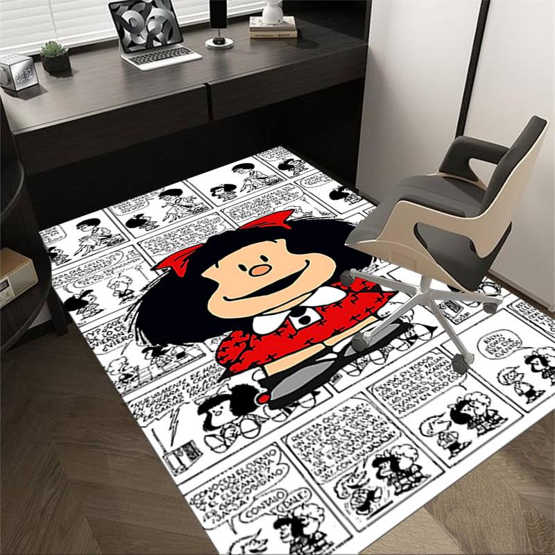 1PC Mafalda Comics Extra Large Non Slip Floor carpet, Office, family, bedroom Large Area Rug Indoor Rugs, Vibrant Colors