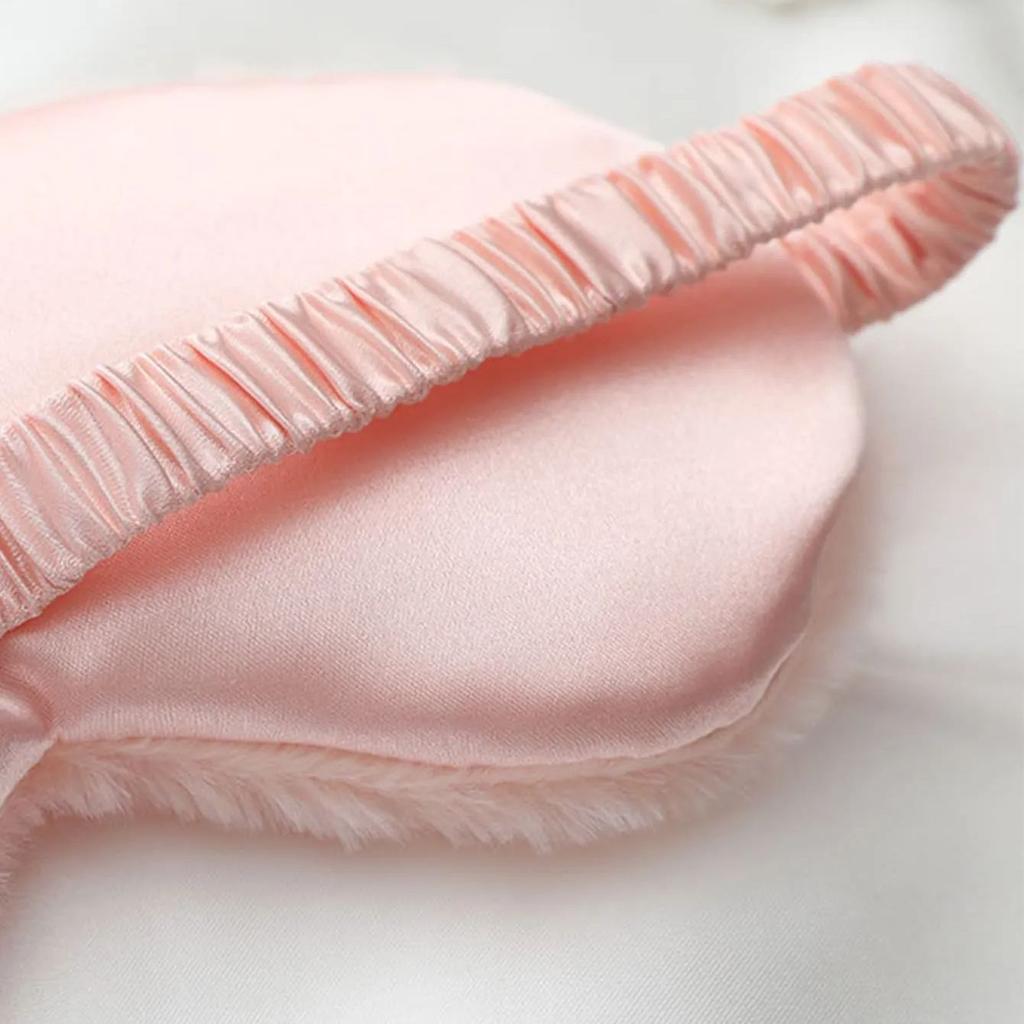 1PC - Cute Plush Imitation Silk Eye Mask - Random Colors