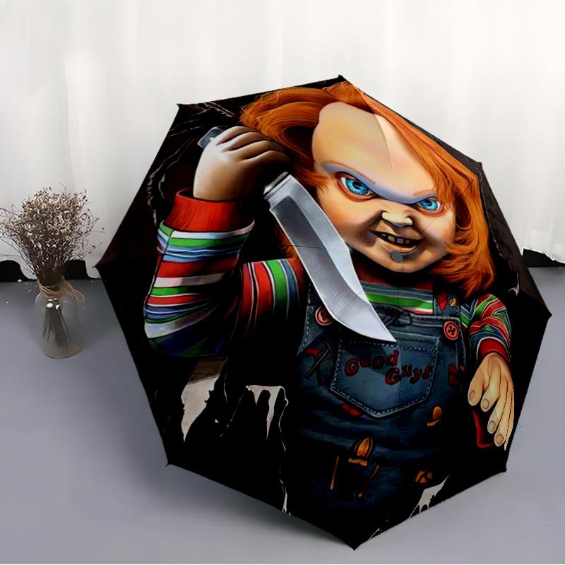 Модный складной зонт Chucky с автоматическим открытием/закрытием. Портативный и складной, идеально подходит для подарка, путешествий и повседневного использования.