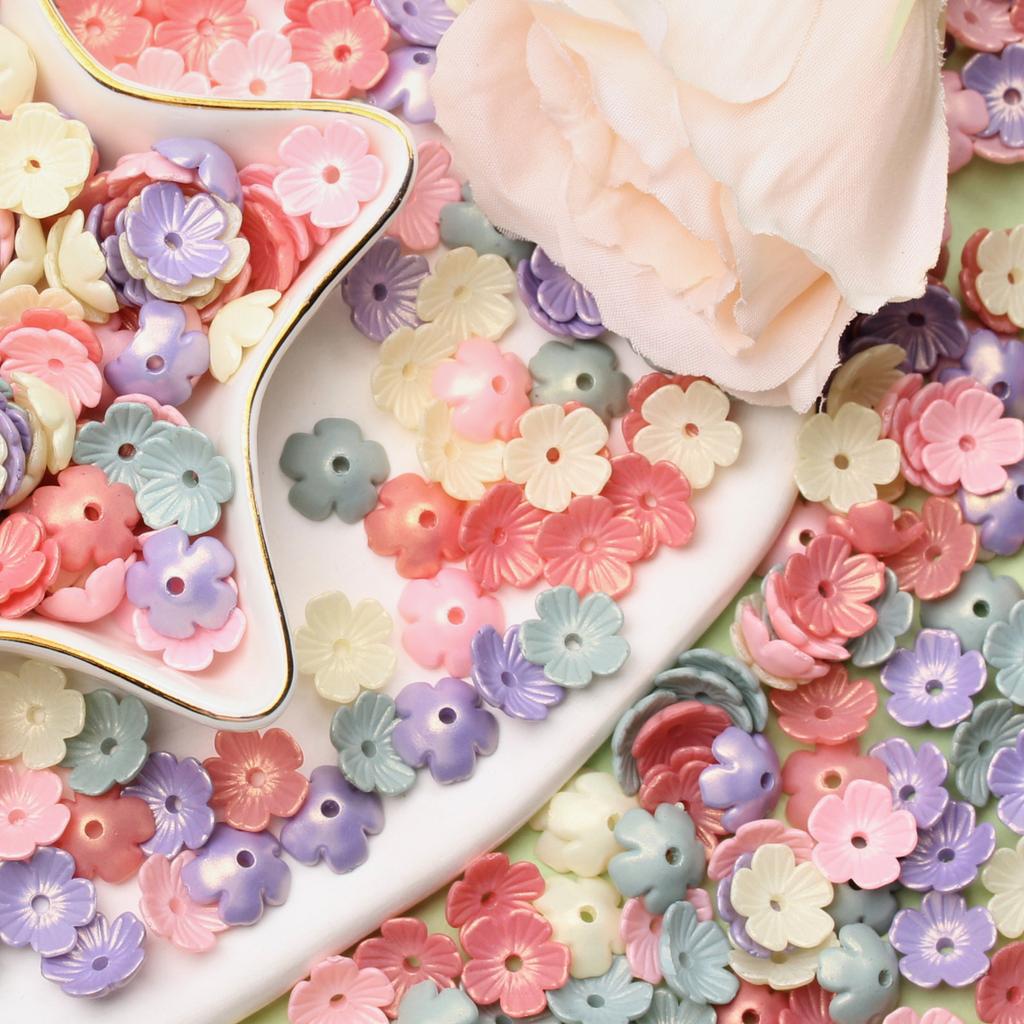 80 шт 10,5 мм модные цветочные бусины акриловые пятилепестковые цветочные бусины DIY материалы для ручной работы серьги-заколки для волос изготовление ювелирных изделий