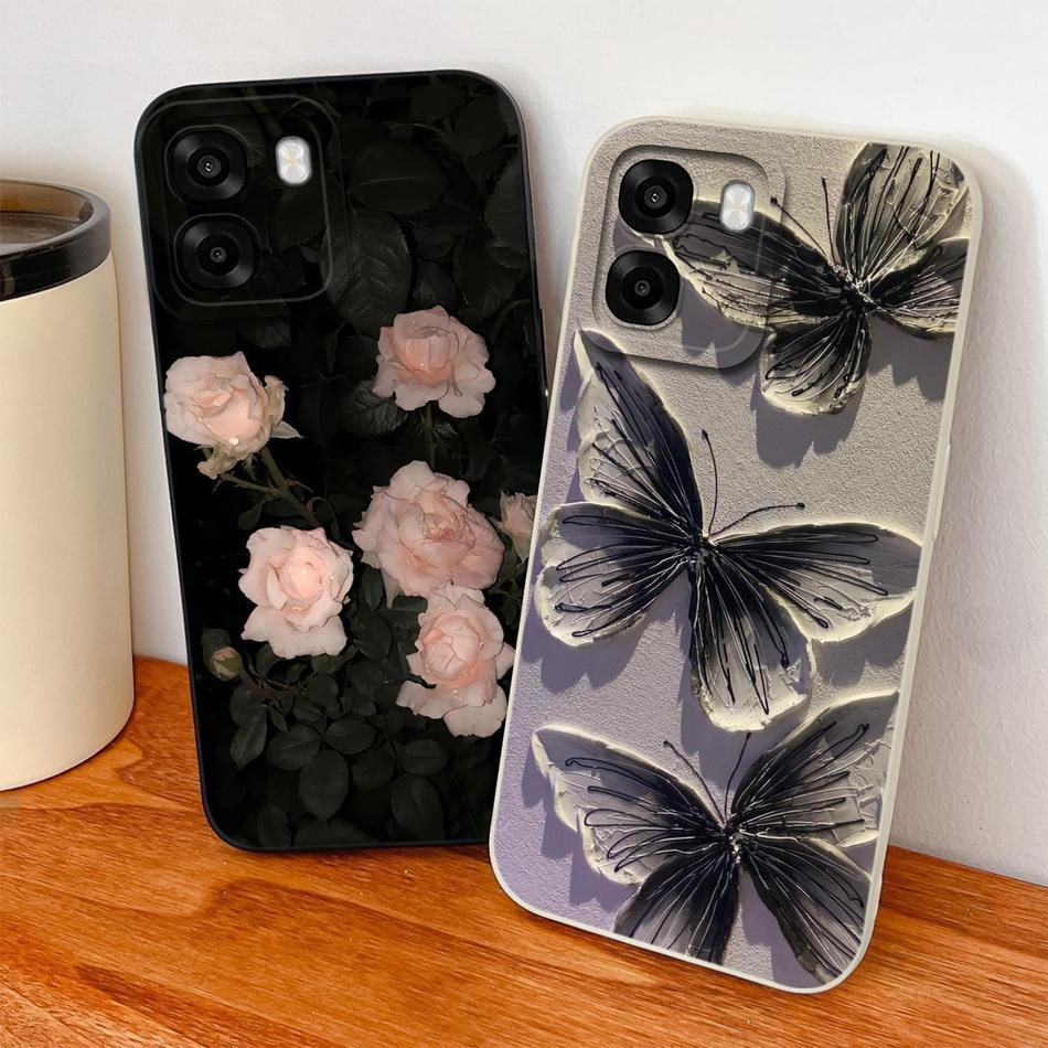 Чехол для телефона Oppo A6 Pro A6X A6S Модные узоры Ударопрочная задняя крышка Для Oppo A 6 Мягкий жидкий силикон Полное покрытие Funda