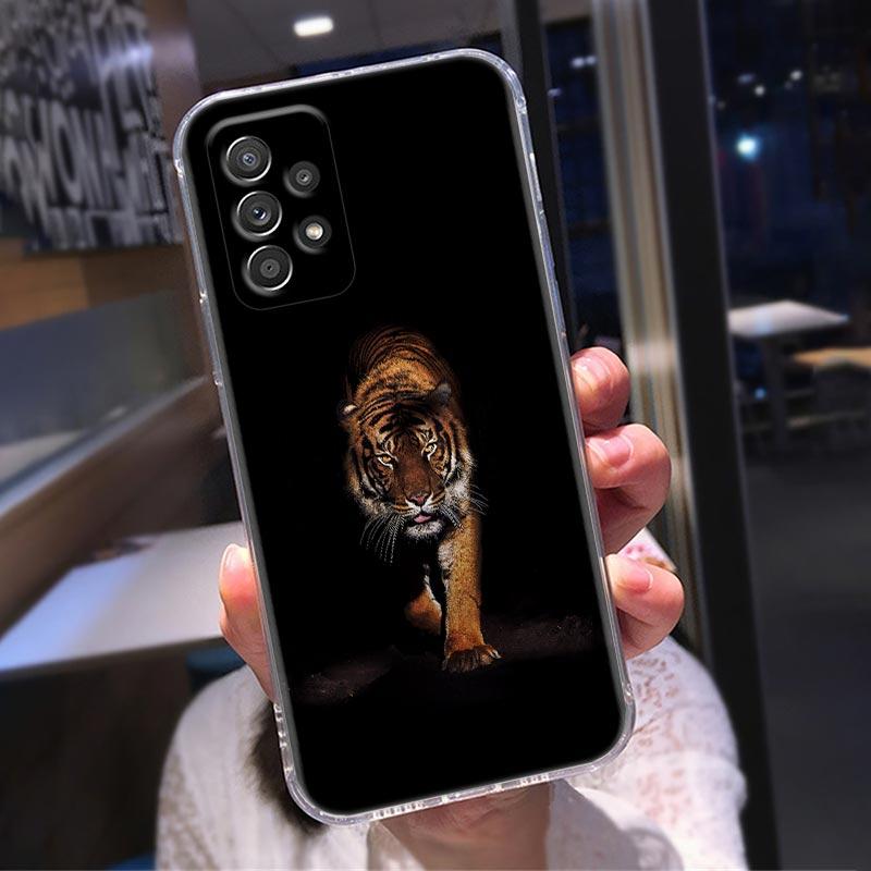 Силиконовый прозрачный чехол для Samsung Galaxy A52 A51 A53 A72 A71 A73 A32 A31 A33 A22 A11 Мягкие чехлы Чехол Орел Кот Лев Тигр Животное