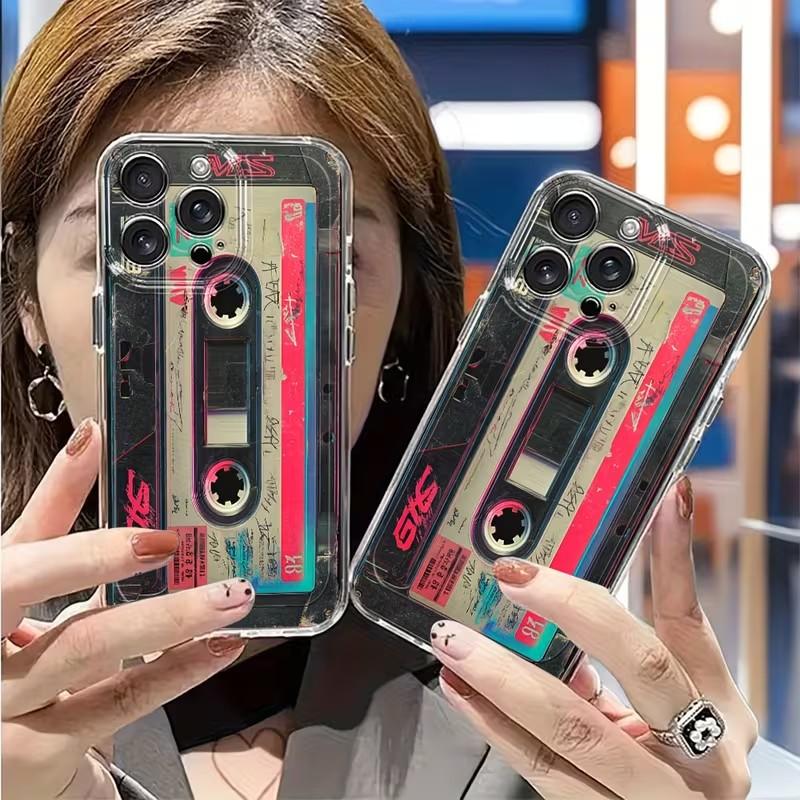 Винтажный Чехол Для Телефона Samsung A57 A07 A36 A26 A56 A16 A06 A55 A35 A25 A15 A05 A54 A34 A24 Прозрачный Задний Чехол В Стиле Кассетной Ленты
