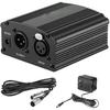 48V Phantom Power Supply with Adapter Bonus+XLR 3 Pin Microphone Cable for Any Condenser Microphone Music Recording Equipment