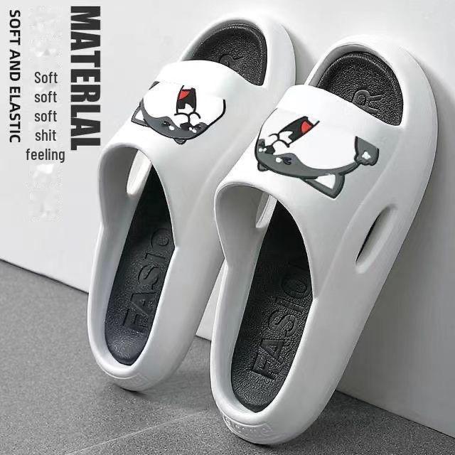 New Men's Cartoon Slippers: Summer Soft Bottom, Trendy Outdoor Wear, and Bathroom Sandals for Couples