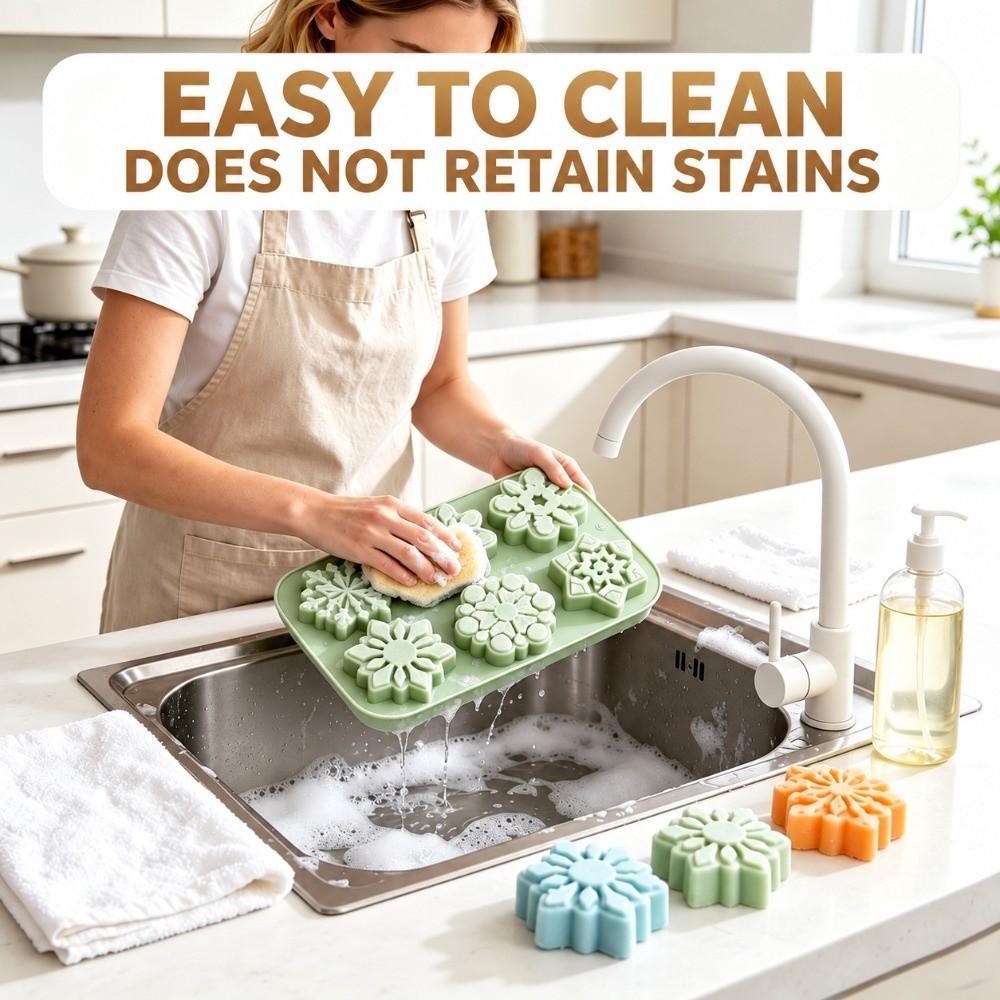 Non-Stick Christmas Snowflakes Mold Heat-Resistant Mousse Cake Mold for Dessert Baking
