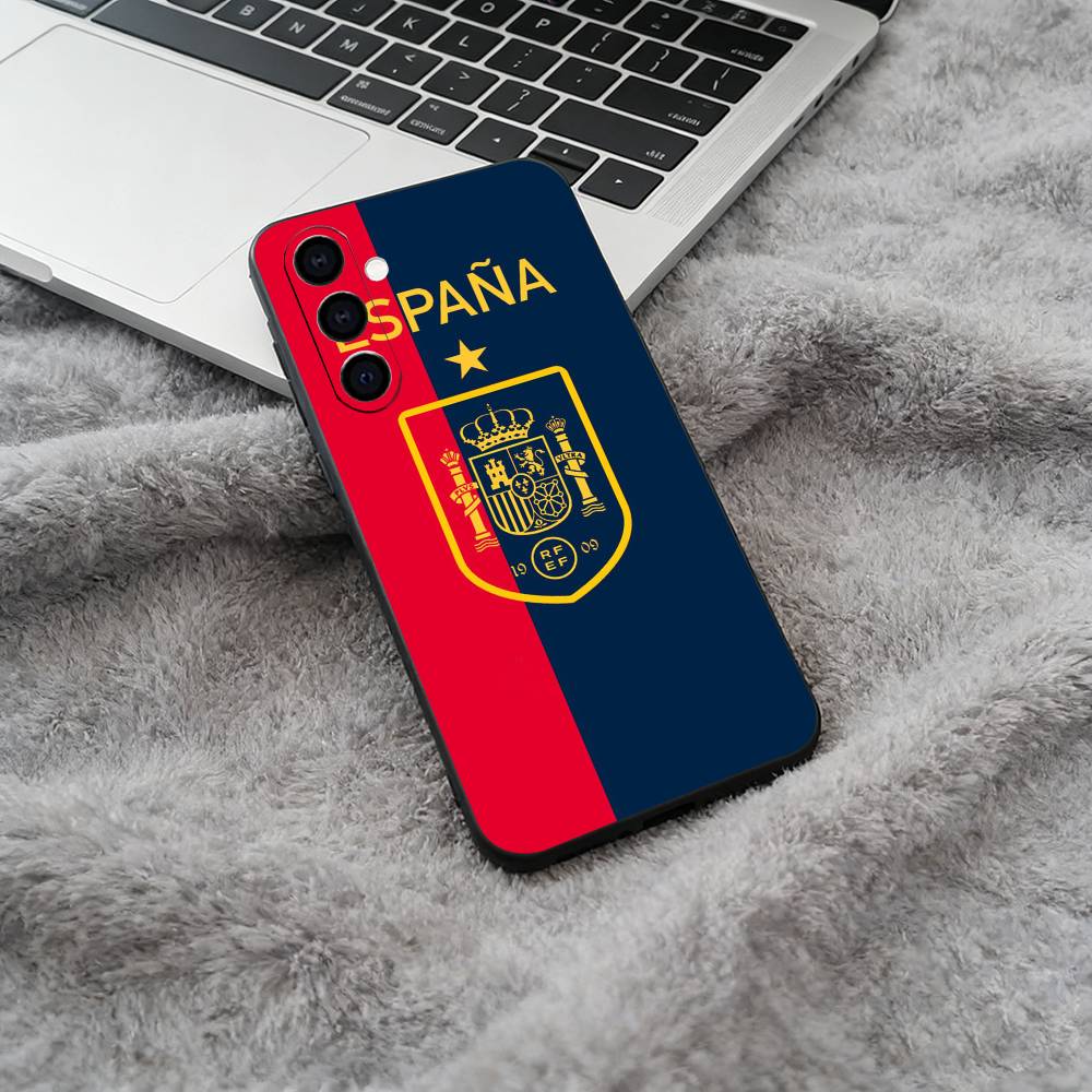 Spanish Flag Pattern Phone Case For Samsung Galaxy A73,A71 A72,A70,A53,A52,A51,Soft Silicone Black Cover