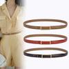 Women's Thin Genuine Leather Belt, Korean Style for Skirts and Dresses, Simple Student Fashion Accessory