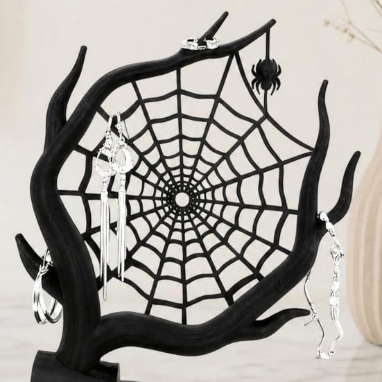 3D Printed Spider Web Decoration, Tree Web Jewelry Organizer Holder, Earrings Rings Bracelets Storage Display Stand, Halloween Party Gift
