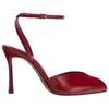 Zara Элегантные босоножки с открытым носком на высоком каблуке с ремешком на щиколотке 9,5 см Женские сандалии Красные 2356610600