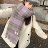 Warm Winter Cashmere Scarf Soft Thickened Shawl Wrap Vintage Long Tassel Scarves  Women
