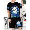 Boys Casual 3d Shorts T-shirt Suit, Boys Outdoor T-shirt Shorts Suit
