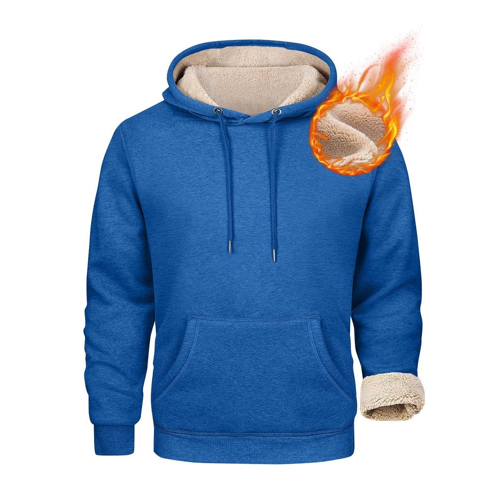 Мужские толстовки с подкладкой Флисовые пуловеры Базовые топы Теплые зимние толстовки Мужские толстовки из флиса больших размеров с капюшоном