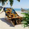 Sunflowers and Starry Night Art Design Beach towel quick-drying for travel outdoor sports jogging beach and swimming