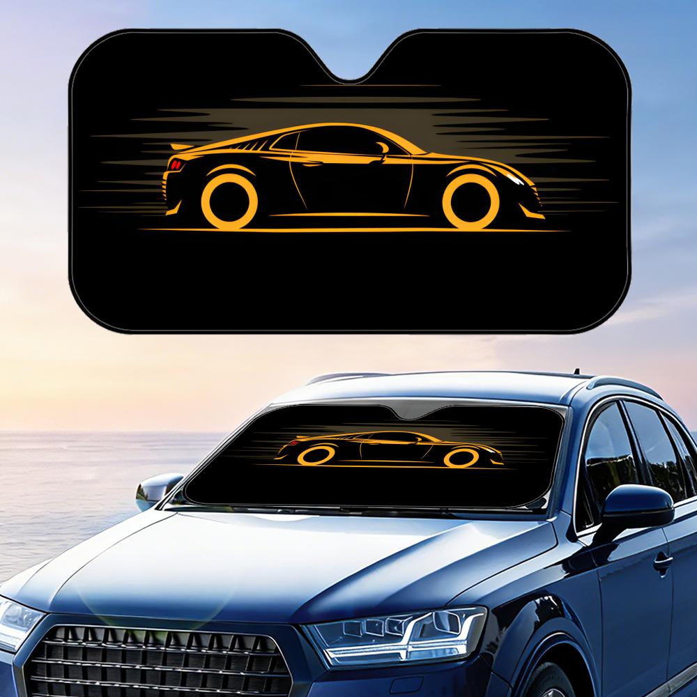 Classical Stylized Car Sun Visor Reusable Aluminum Foil Windshield UV Protection Heat Insulation Cover Foldable Sun Visor Shade