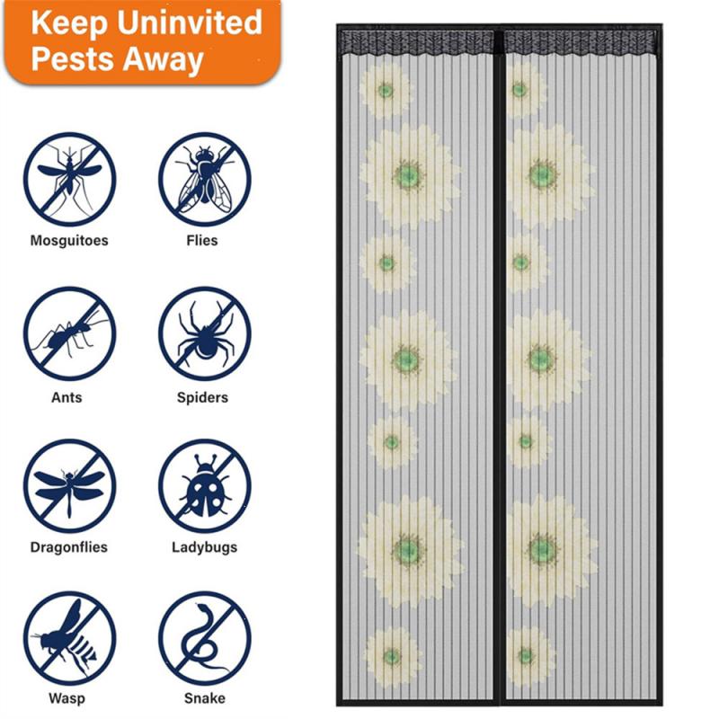 Новая магнитная москитная сетка, летние антижуки, занавески для дверей, сетчатые автоматические закрывающиеся дверные занавески для гостиной, спальни