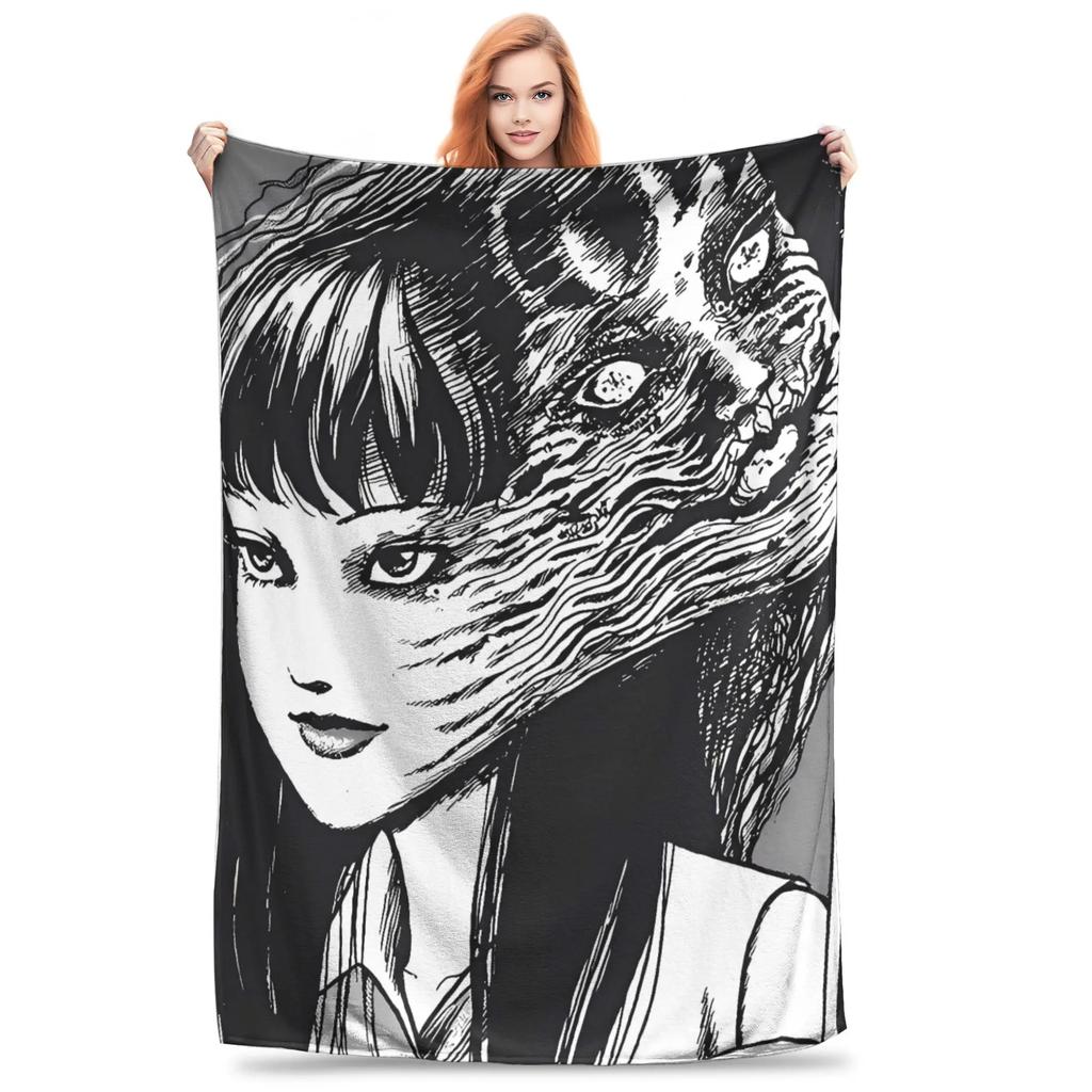 Tomie Junji Ito Blanket  Soft Warm Throws for Winter Bedding Child Couch Chair Pattern Ideal for Bedspread