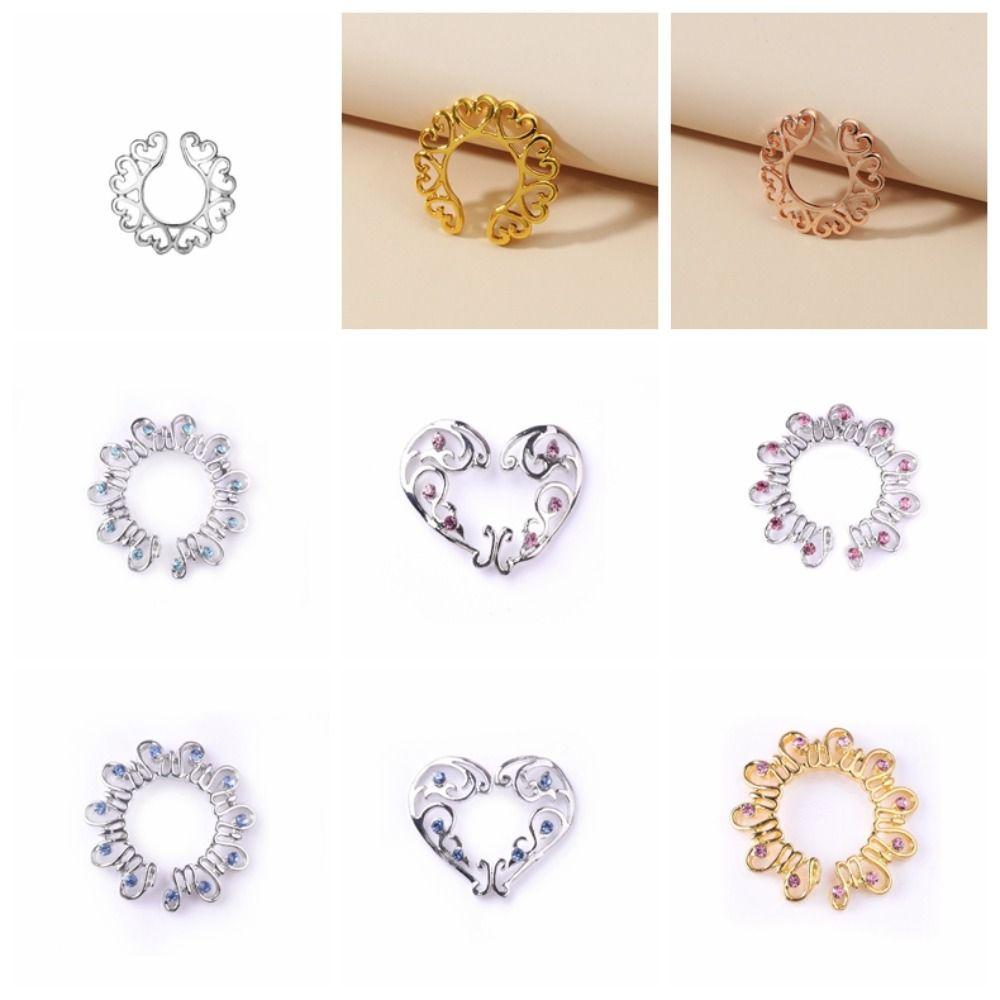 Сексуальный зажим для сосков без пирсинга Гальванопокрытие Без пирсинга Кольцо для сосков-обманка Женщина