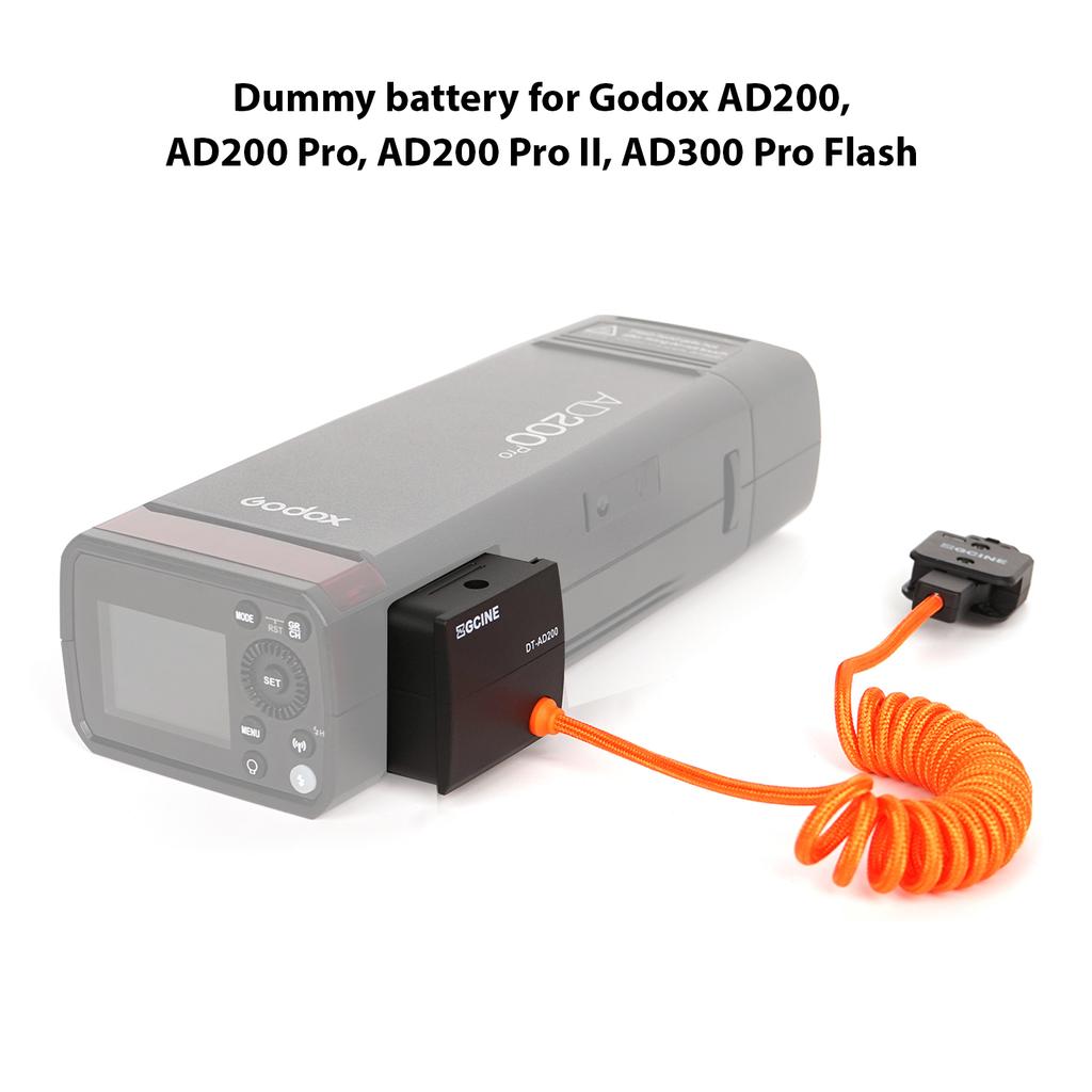 ZGCINE DT-AD200 Dummy Battery with D-Tap Plug Replacement for Godox AD200/ AD200 Pro/ AD200 Pro II/