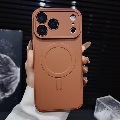 Полная защита объектива камеры Матовый мягкий чехол Для iPhone 17 16 15 14 Plus 13 12 11 Pro Max Для Magsafe Магнитный ударопрочный чехол