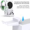 Охлаждающая подставка и зарядная станция для Xbox Series S с RGB-подсветкой, быстрой зарядкой с 2 аккумуляторами емкостью 1400 мАч, креплением для наушников