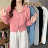 Spring and Autumn Zipper Hooded Sweater for Women's Student Korean Long Sleeve Coat Short Top Fashion Women's Wear