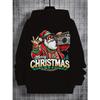 Рождественская милая толстовка с принтом Санты, спортивная одежда, модная, для вечеринок, с длинным рукавом, толстовка для девочки, удобная толстовка, детская одежда