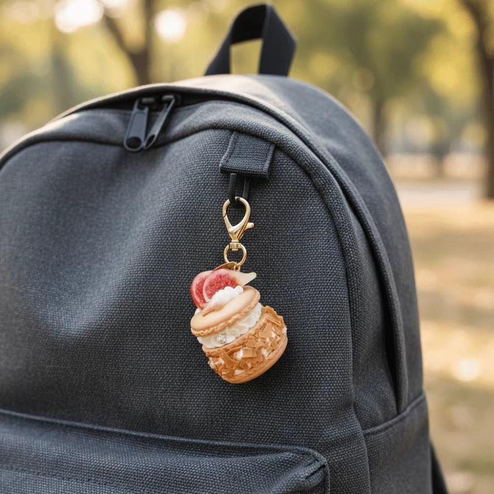 Simple Funny Fruit Dessert Pendant Simulation Food Keyring Fashion Cake Keychain  Best Friend Gift