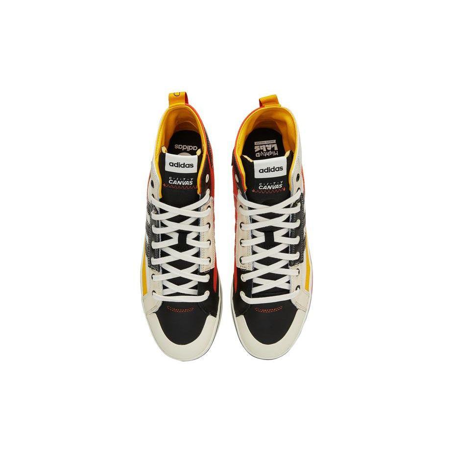 Adidas Neo City Canvas Hi Ткань Кожа Удобные Повседневные Нескользящие Прочные Полувысокие Кеды для Скейтбординга Унисекс Кроссовки Белые Черные Оранжевые GY2187