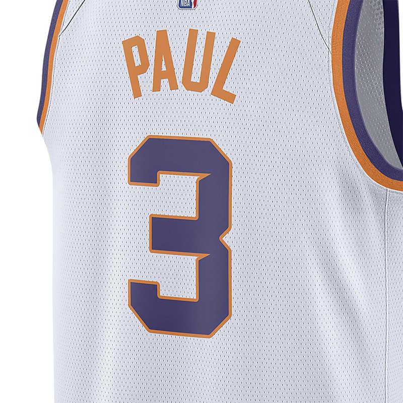 Nike Джерси команды НБА с буквенно-цифровым принтом, Fan Edition, 2022-2023, Limited, топы унисекс Paul #3, белые FB1809-101