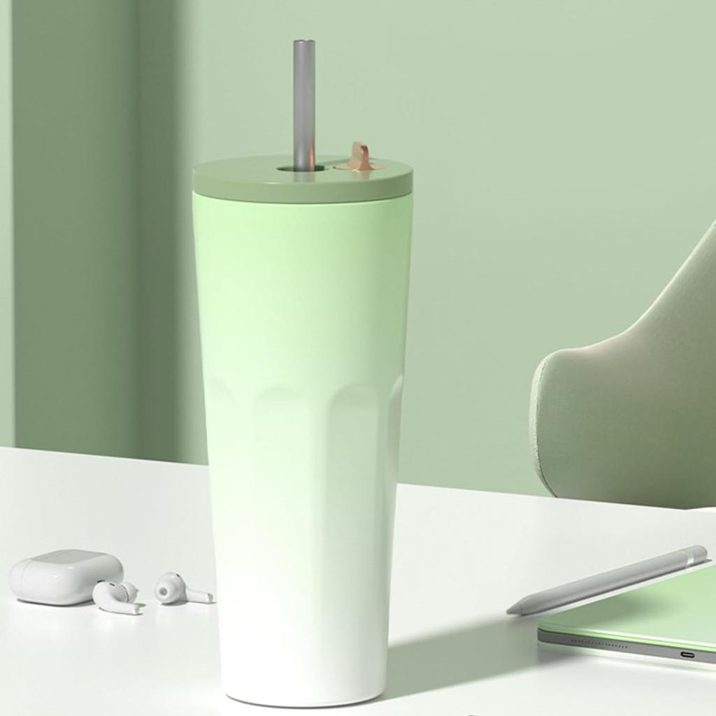 Кофейная чашка на 700 мл с соломенной кофейной чашкой с герметичной крышкой, двухслойная термос из нержавеющей стали для горячих и холодных напитков