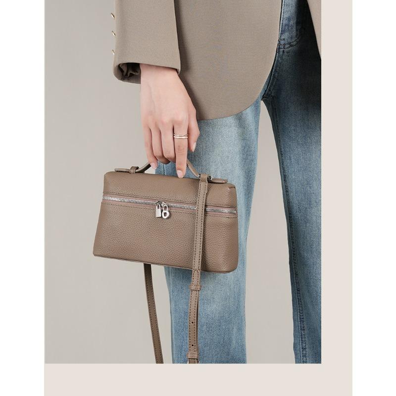 Head layer cowhide LP19 lunch box bag, genuine leather women's bag, 2026 new model, Gigi same style, hand-held box bag, crossbody small bag
