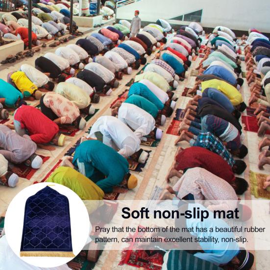 Islamic Prayer Rug Thickened Floor Mat Non-Slip Bottom Prayer Floor Mat for Kids Men Women Forehead Knees Ramadan Eid Gift