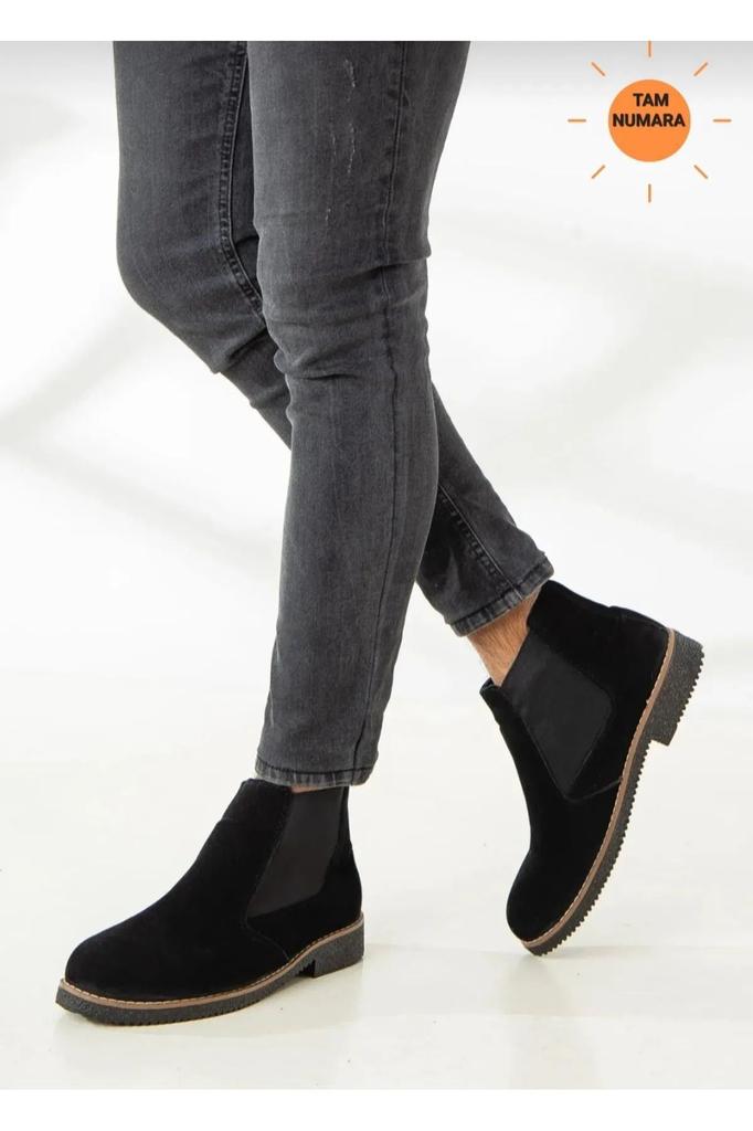 Men's Fashion Faux Leather Thin Heeled Booties Bootie Black Suede Daily Chelsea Winter Boots Shoes