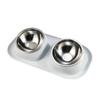 Stainless Steel Mess Proof Elevated Pet Bowl Detachable Stable Dog Cat Food Water Bowls Multifunctional Protect Cervical Spine
