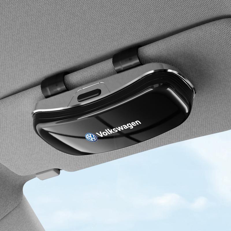 Car Emblem Sun Visor Glasses Case Sunglasses Storage Gift Box For VW Golf Tiguan GTI Jetta Passat T5 Polo Touran Scirocco Arteon ze1