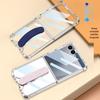Чехол Samsung Z Flip7 от падений: Прозрачная подушка безопасности, Силиконовый ремешок на запястье, Модный однотонный цвет