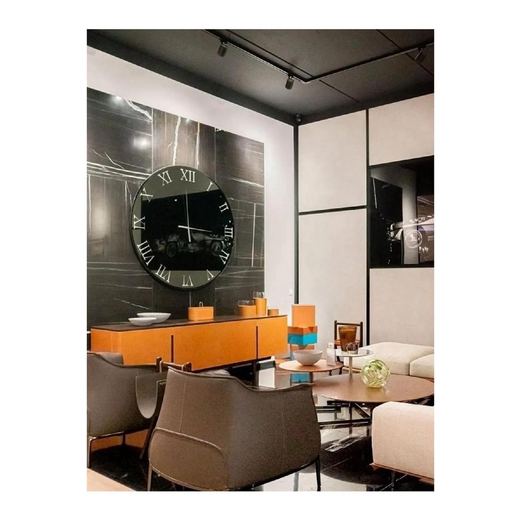 50 X 50 Стеклянные зеркальные настенные часы с римскими цифрами 50 см(обратите внимание на плекси) Овал Модерн Деревянный Серебряный