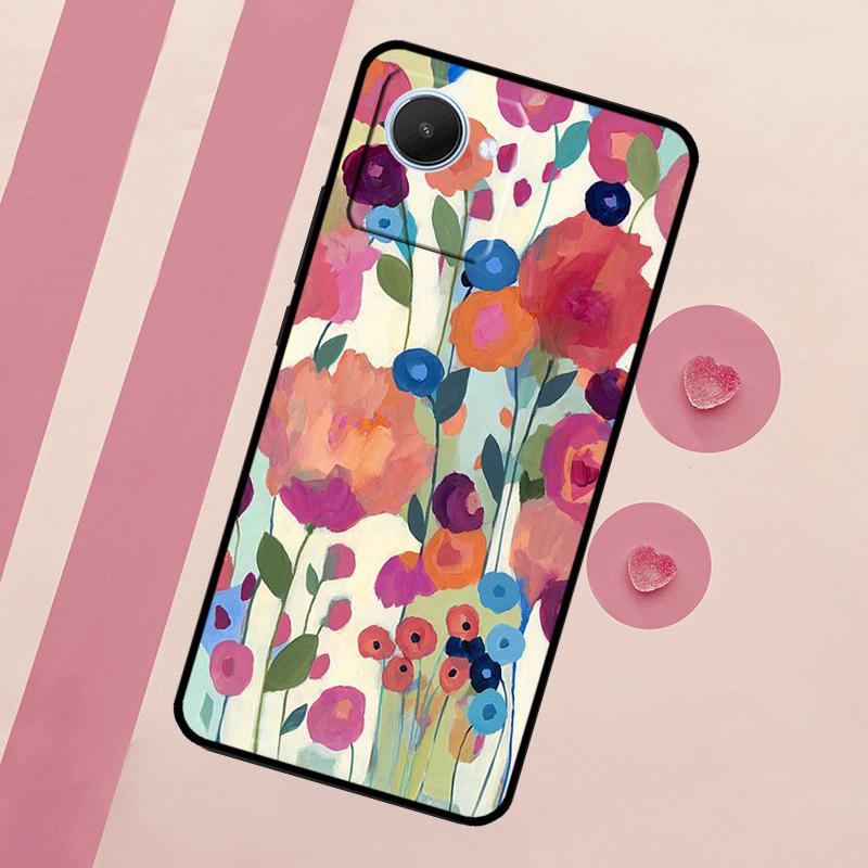 Яркий Цветочный Рисунок Арт Для Realme 15 Pro 10 11 12 13 14 Pro Plus GT7 C67 C65 C63 C61 C55 C53 C51 C35 C71 C75 Чехол