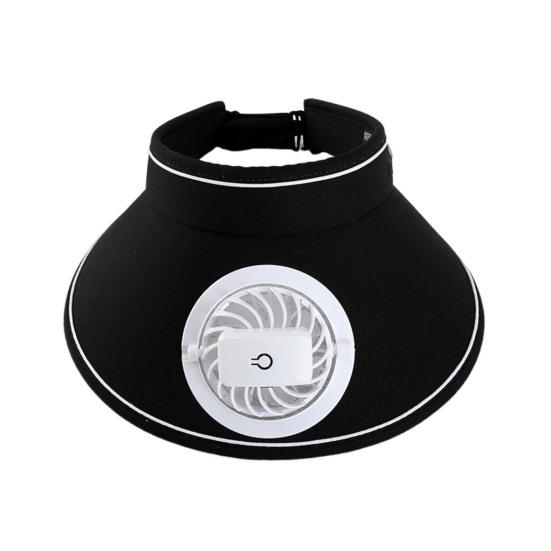 Женская шляпа-веер для отдыха на открытом воздухе с регулируемым пустым верхом, защитой от ультрафиолета, большими полями и USB-зарядкой, охлаждающим вентилятором, пляжной шляпой для путешествий от солнца