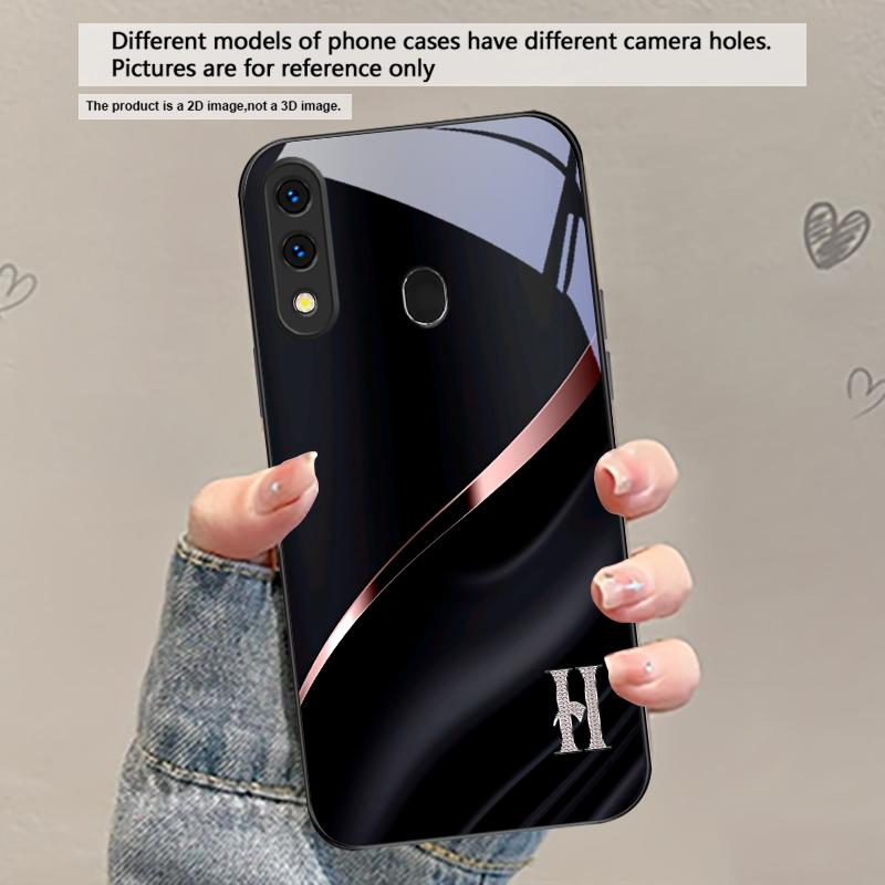 Элегантные буквы 'S M R' Для Samsung Galaxy A30 A31 A32 A33 A34 A35 A42 A30s A20 A25 A26 A51 A56 A54 A72 A73 A70 Стеклянный чехол для телефона