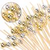 100pcs Disposable Bamboo Food Fruit Toothpick Salad  Cake Dessert Fork Stick for Wedding Birthday Party Decor Cocktail Toothpick