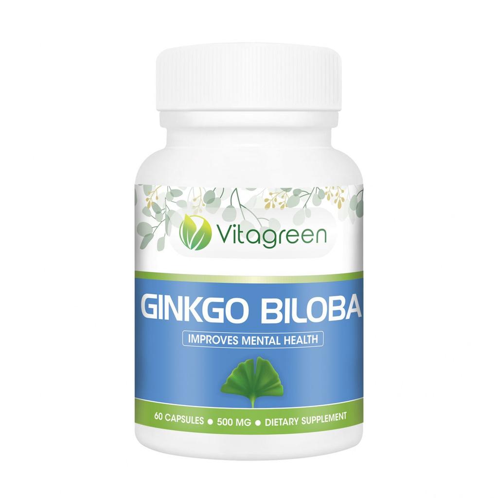 Гинкго Билоба (60 кап, 500 мг), Ginkgo Biloba, Vitagreen