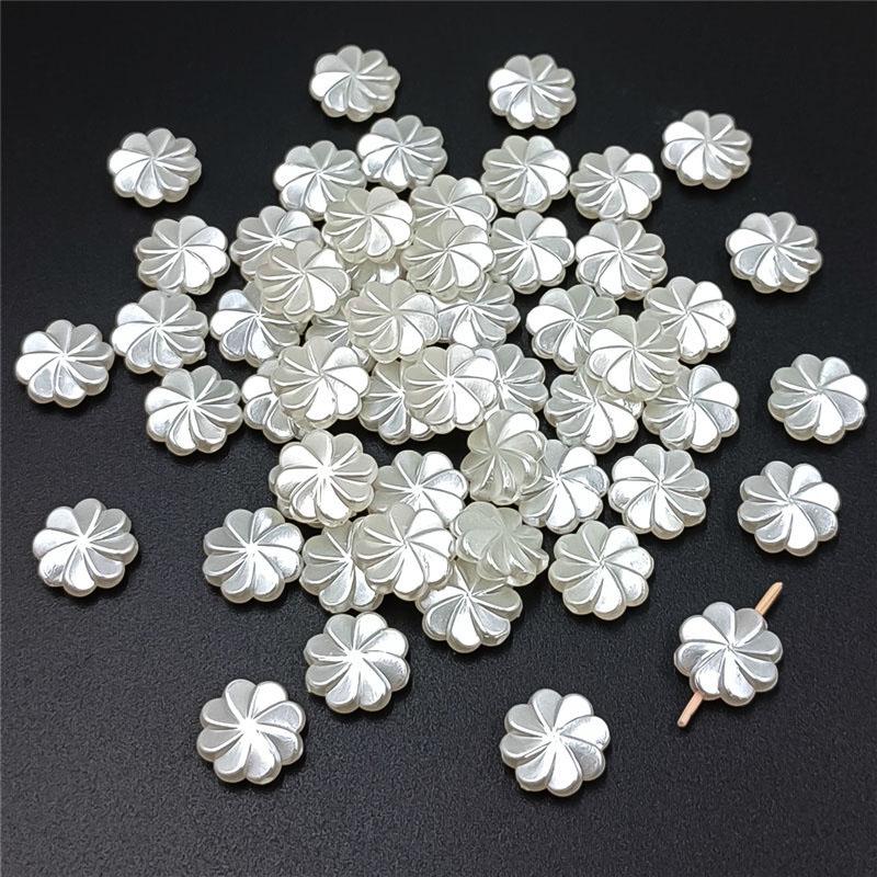 50/100 шт. модные перфорированные цветочные украшения, аксессуары, трехмерные бусины из искусственного жемчуга ABS, ожерелье, браслет, ручная работа